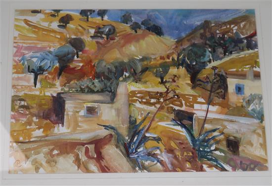 Penny Colman, watercolour, Spain in September, 26 x 37cm